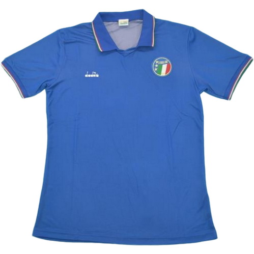 italie domicile maillots de foot copa mundial 1990 bleu homme