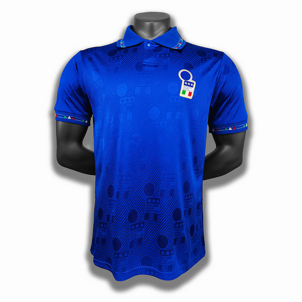 italie domicile player maillots de foot 1994 bleu homme