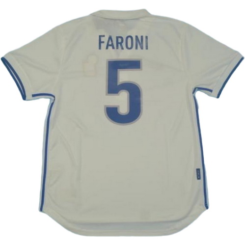 italie exterieur maillots de foot copa mundial 1998 faroni 5 blanc homme