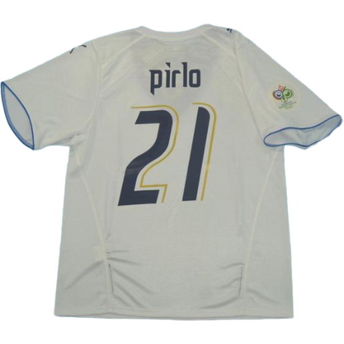 italie exterieur maillots de foot copa mundial 2006 pirlo 21 blanc homme