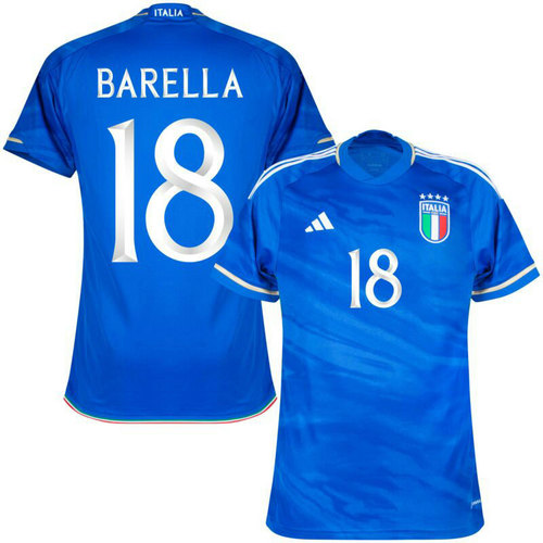 italie maillots de foot 2023-2024 domicile barella 18 pas cher homme