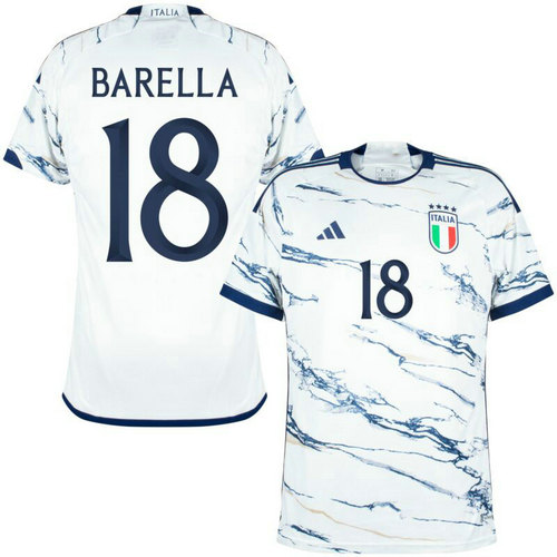 italie maillots de foot 2023-2024 exterieur barella 18 pas cher homme