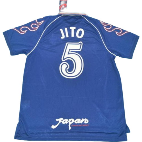 japon domicile maillots de foot copa mundial 1998 jito 5 bleu homme