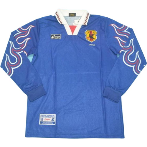 japon domicile maillots de foot copa mundial 1998 manches longues bleu homme