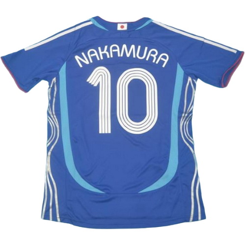 japon domicile maillots de foot copa mundial 2006 nakamura 10 bleu homme