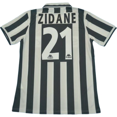 juventus domicile maillots de foot 1996-1997 zidane 21 blanc homme