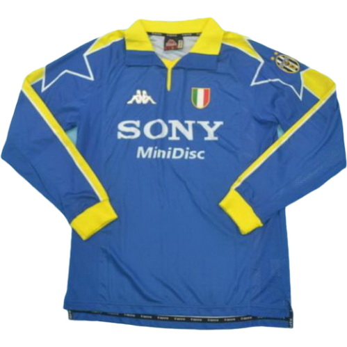 juventus exterieur maillots de foot 1997-1998 manches longues bleu homme