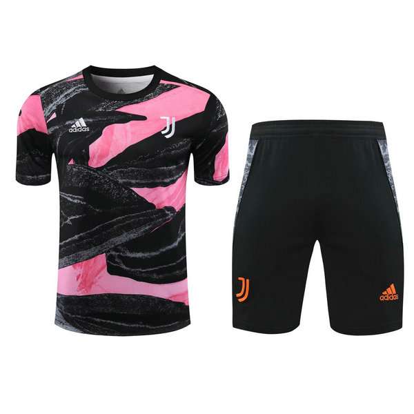 juventus moda maillots formation de foot 2021 ensemble noir rose homme