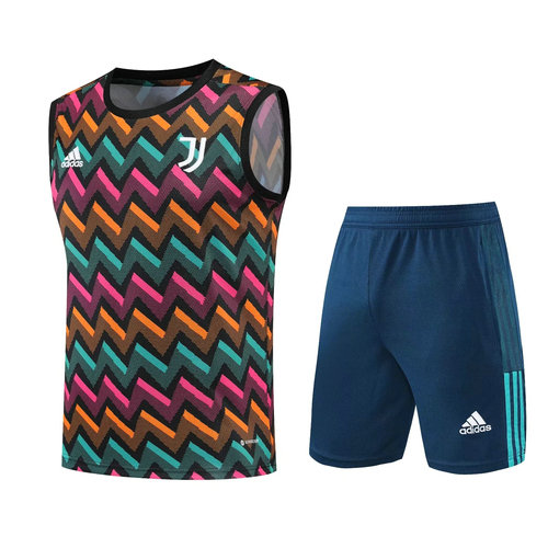 juventus shorts+gilet de foot 2022-2023 carreaux de couleur homme