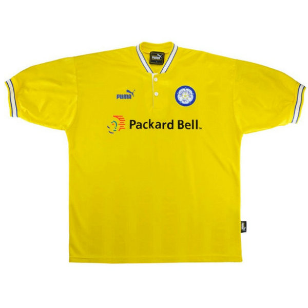 leeds united exterieur maillots de foot 1996-1999 jaune homme