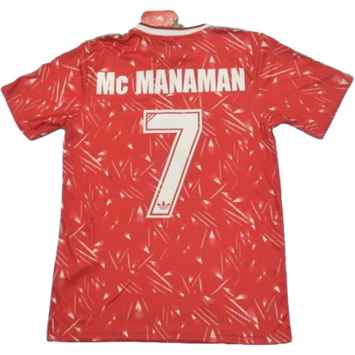 liverpool domicile maillots de foot 1989-1990 mc manaman 7 rouge homme