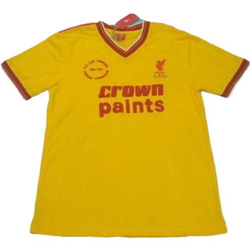 liverpool exterieur maillots de foot 1985-1986 jaune homme