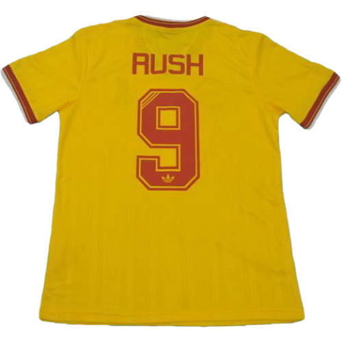 liverpool exterieur maillots de foot 1985-1986 rush 9 jaune homme