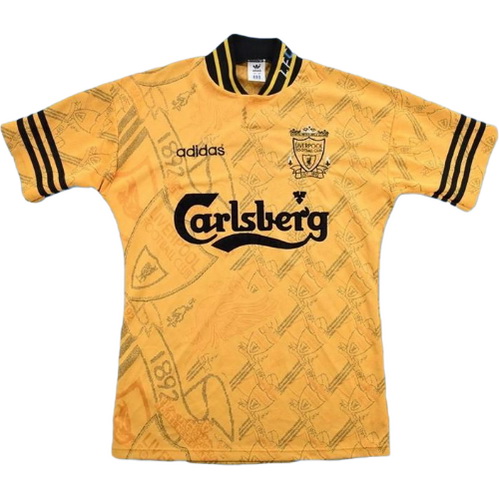 liverpool exterieur maillots de foot 1994-1996 jaune homme