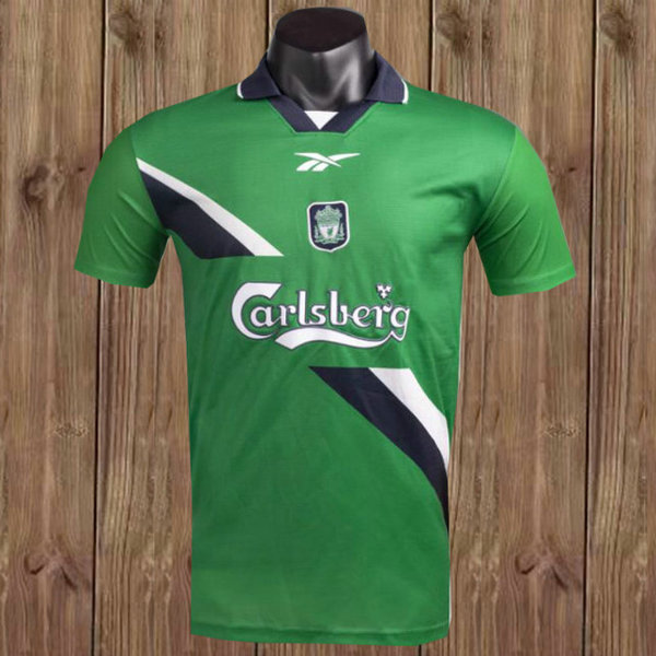 liverpool exterieur maillots de foot 1999-2000 vert homme