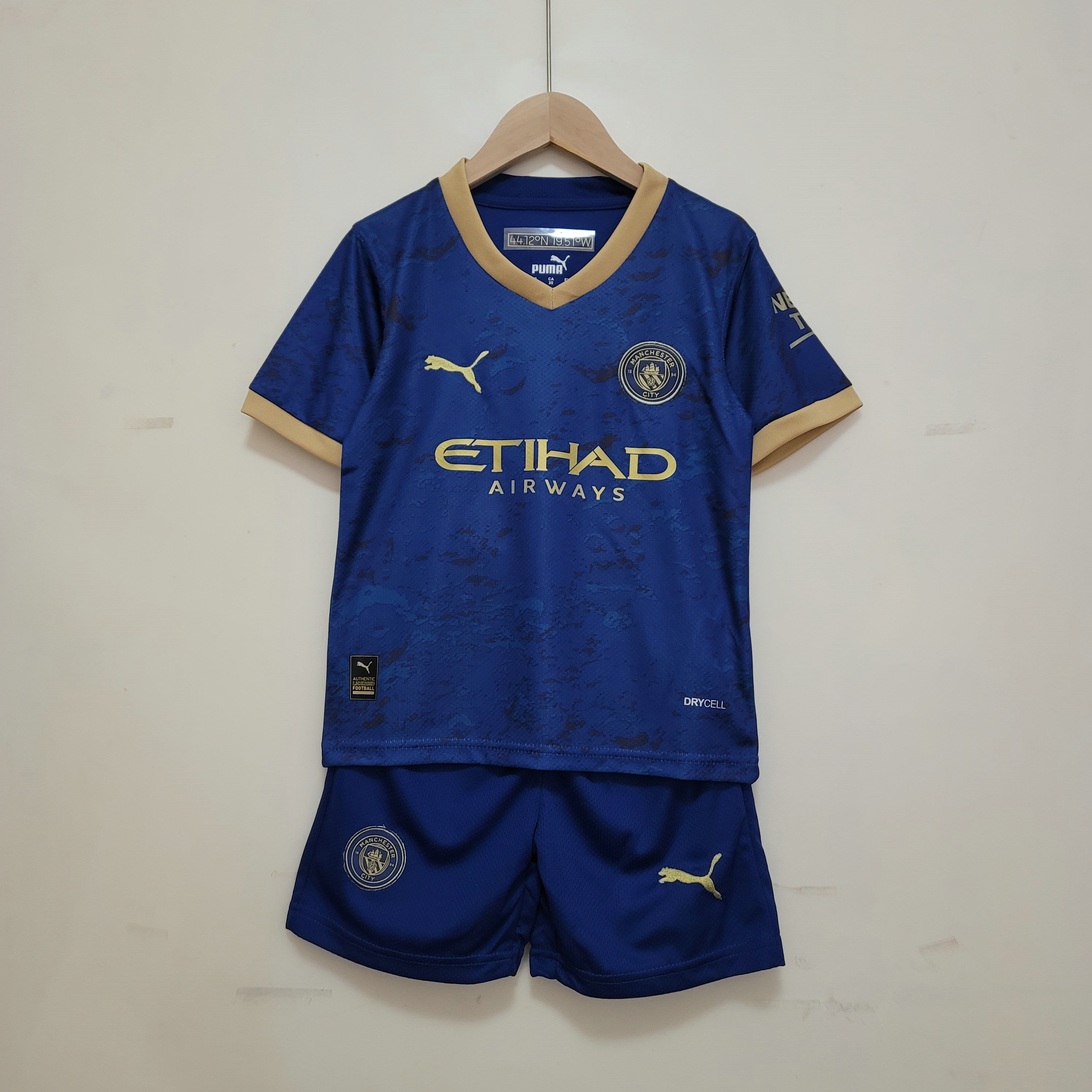 manchester city blue maillots de foot 2023-2024 enfant