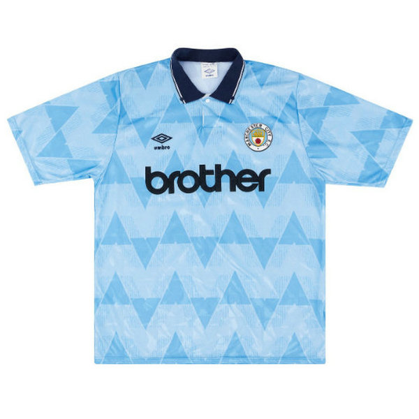 manchester city domicile maillots de foot 1989-1990 bleu homme