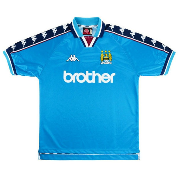 manchester city domicile maillots de foot 1997-1999 bleu homme