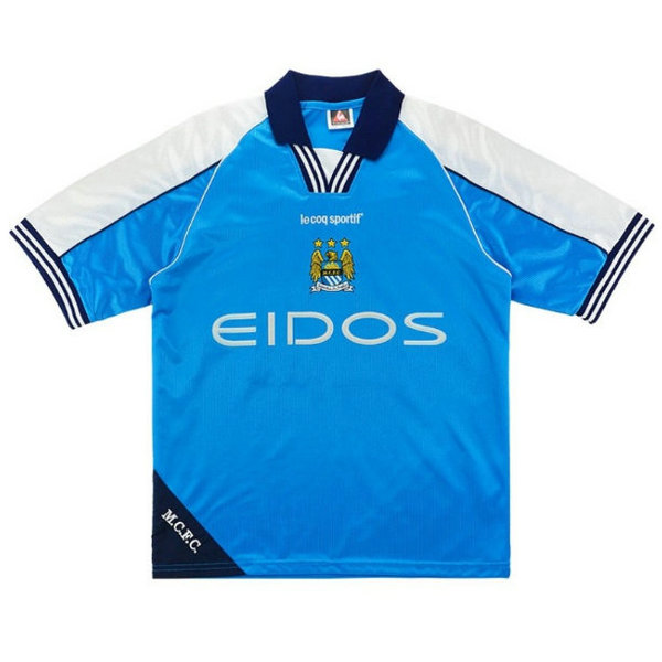 manchester city domicile maillots de foot 1999-2001 bleu homme