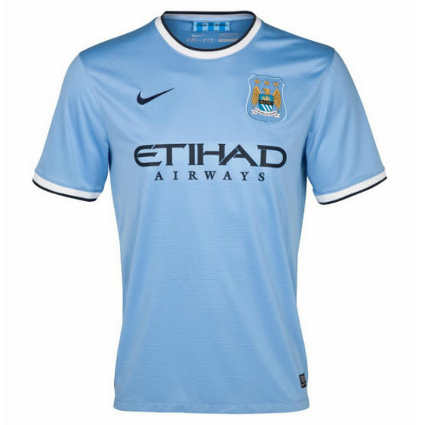 manchester city domicile maillots de foot 2013-2014 bleu homme