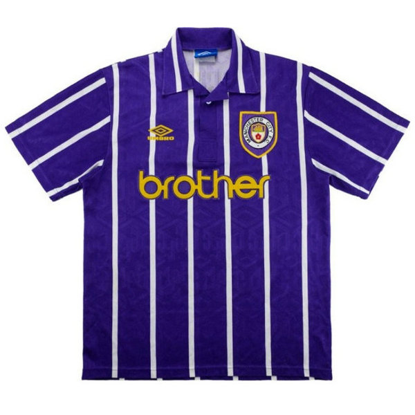 manchester city exterieur maillots de foot 1992-1994 pourpre homme