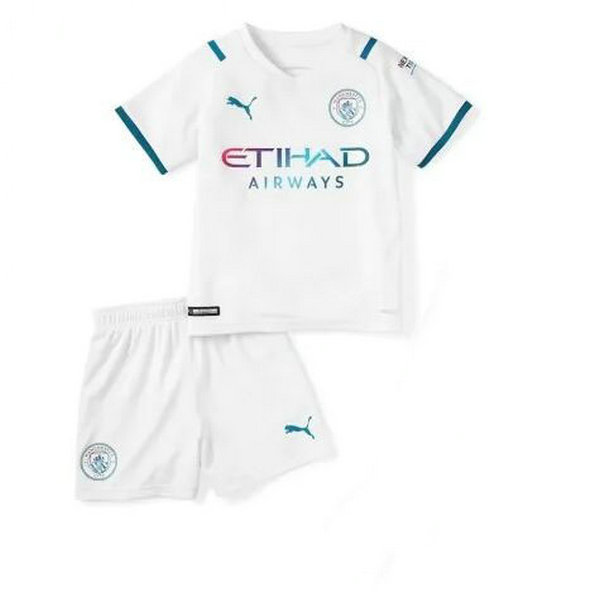 manchester city exterieur maillots de foot 2021 2022 blanc enfants