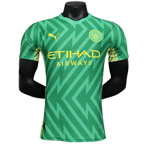 manchester city verde maillots de foot 2023-2024 gardien player version homme