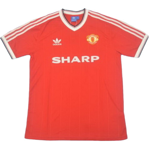 manchester united domicile maillots de foot 1984 rouge homme