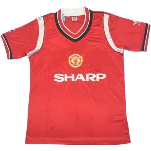 manchester united domicile maillots de foot 1985-1986 rouge homme