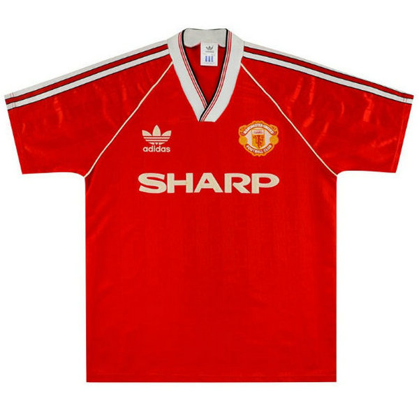 manchester united domicile maillots de foot 1988-1990 rouge homme