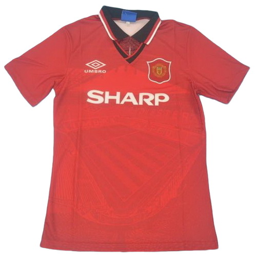 manchester united domicile maillots de foot 1995-1996 rouge homme