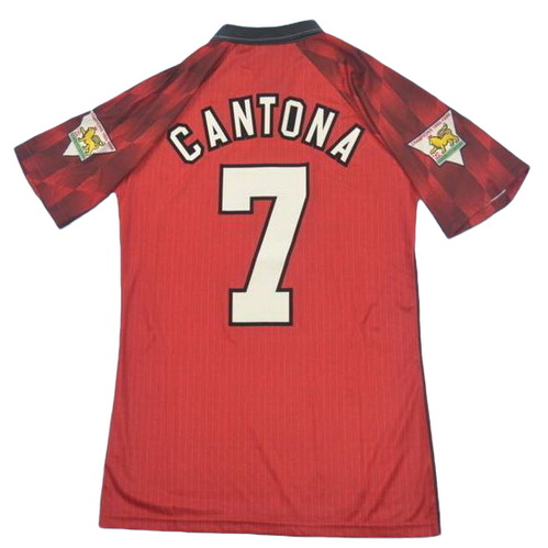 manchester united domicile maillots de foot 1996 cantona 7 rouge homme