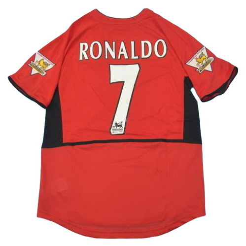 manchester united domicile maillots de foot 2002-2004 ronaldo 7 rouge homme