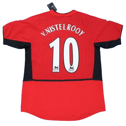 manchester united domicile maillots de foot 2002-2004 v.nistelrooy 10 rouge homme