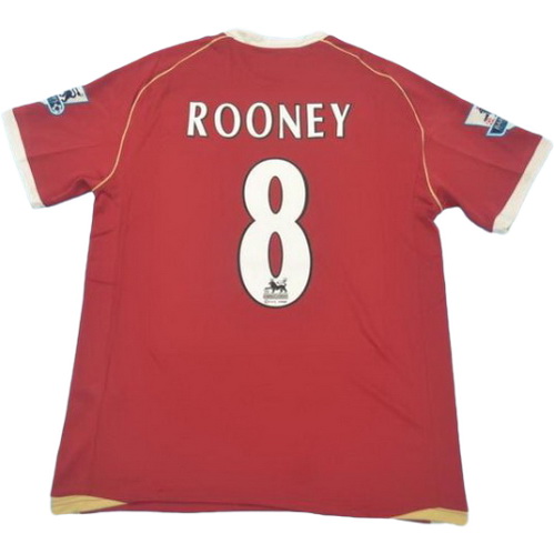 manchester united domicile maillots de foot 2005-2006 rooney 8 rouge homme