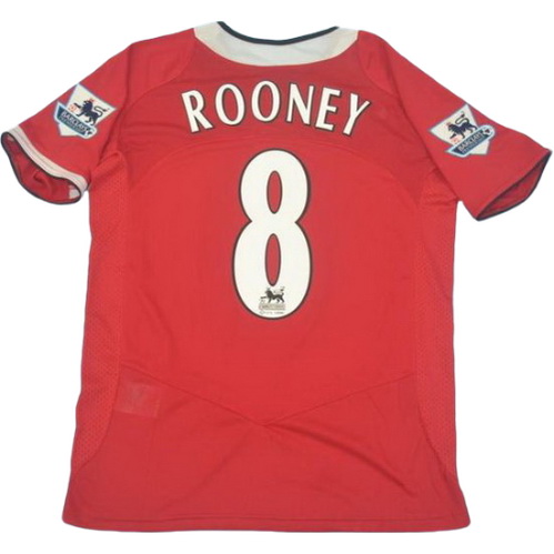 manchester united domicile maillots de foot 2006-2007 rooney 8 rouge homme