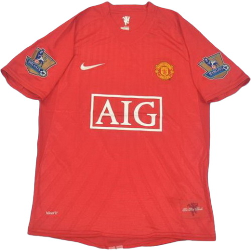 manchester united domicile maillots de foot 2008-2009 rouge homme