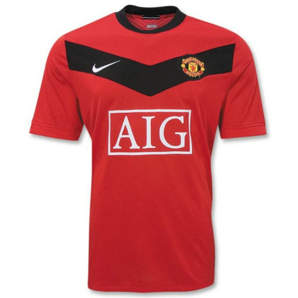 manchester united domicile maillots de foot 2009-2010 rouge homme