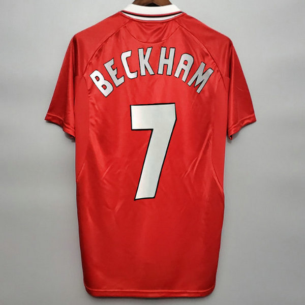 manchester united domicile maillots de foot 2019-2020 beckham 7 rouge homme