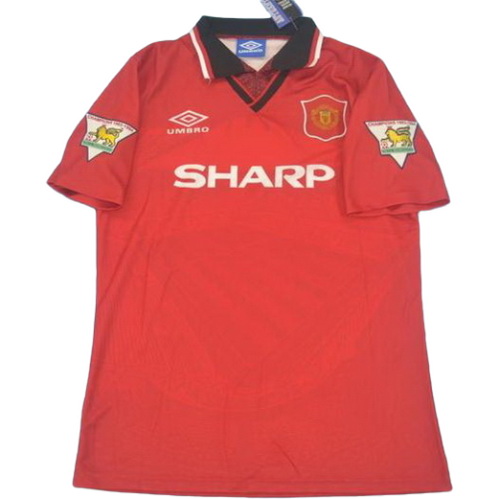 manchester united domicile maillots de foot pl 1995-1996 rouge homme