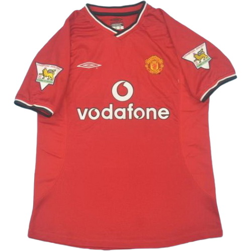 manchester united domicile maillots de foot pl 2000-2002 rouge homme