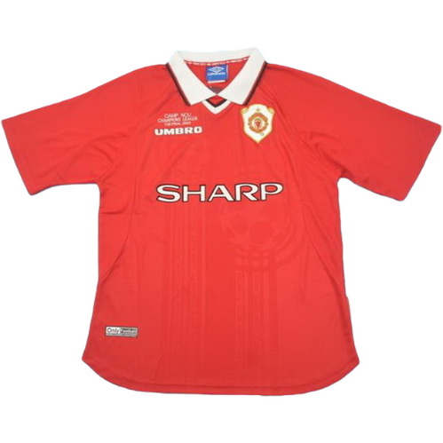 manchester united domicile maillots de foot ucl 1999 rouge homme
