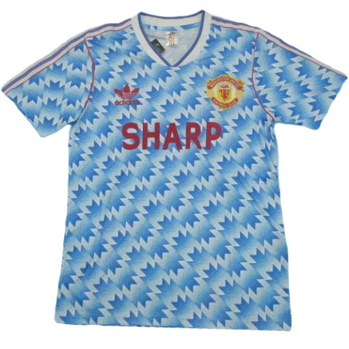 manchester united exterieur maillots de foot 1990-1992 bleu homme