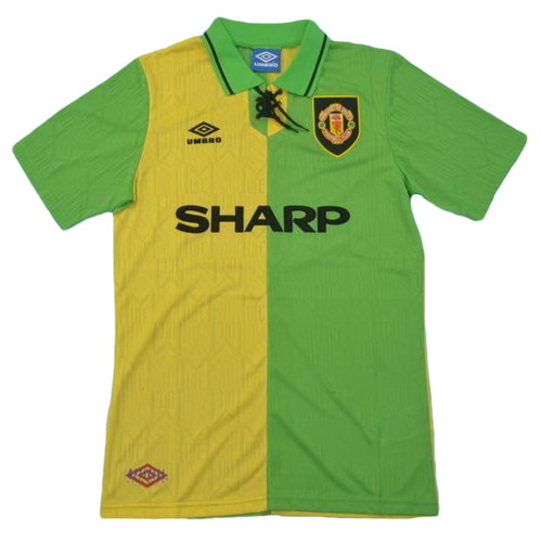 manchester united exterieur maillots de foot 1992-1994 vert homme