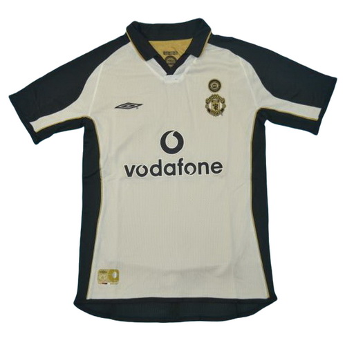 manchester united exterieur maillots de foot 2000-2001 blanc homme