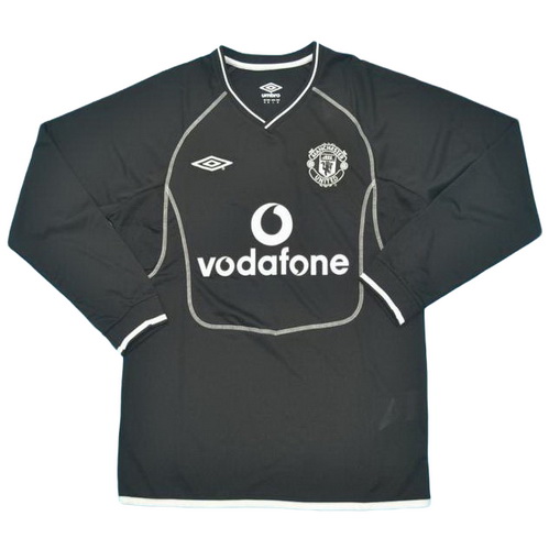 manchester united exterieur maillots de foot 2000-2002 manches longues noir homme