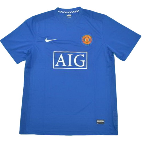 manchester united exterieur maillots de foot 2008 2009 bleu homme