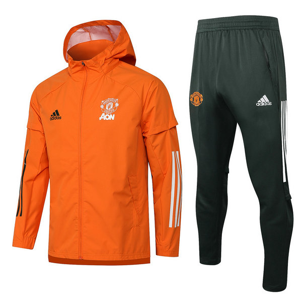 manchester united moda vestes de foot 2021 2022 ensemble orange homme