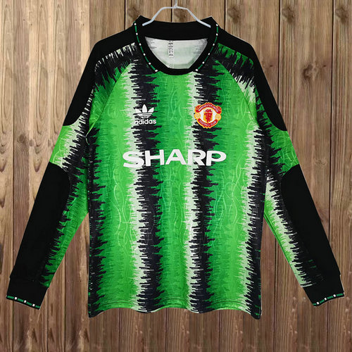 manchester united portiere maillots de foot 1990-1991 manica lunga homme