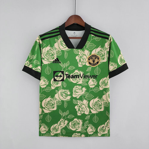 manchester united rose edition maillots de foot 2022-2023 vert homme